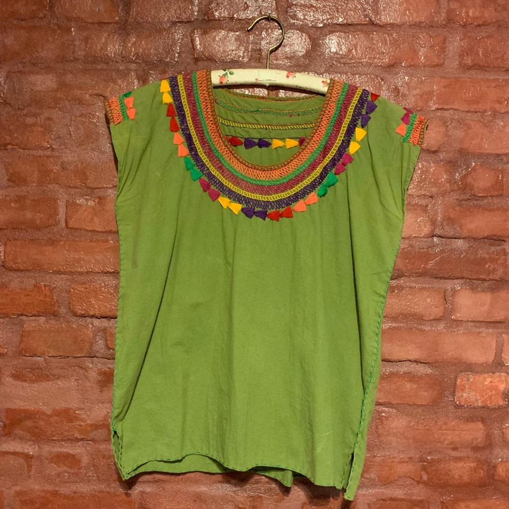 Handmade, hand embroidered traditional Mexican shirt